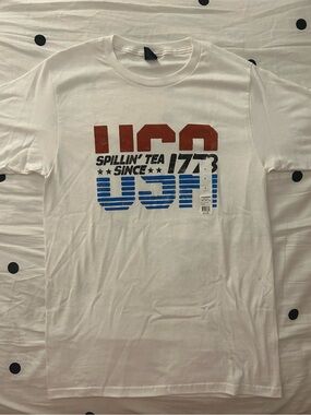 White USA Graphic Short Sleeve Tee